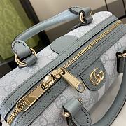 GUCCI OPHIDIA GG MINI TOP HANDLE BAG BLUE-21.5x14x11.5cm - 5