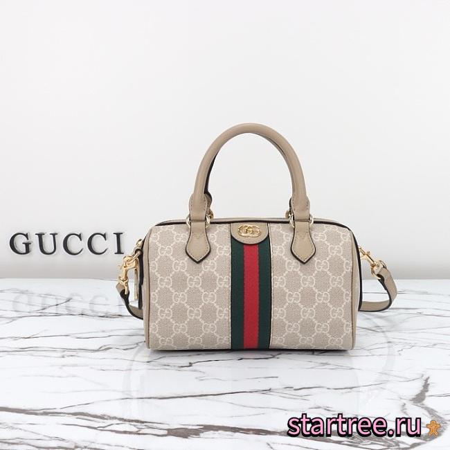 GUCCI OPHIDIA GG MINI TOP HANDLE WHITE-21.5*14*11.5 - 1