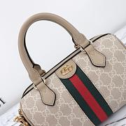 GUCCI OPHIDIA GG MINI TOP HANDLE WHITE-21.5*14*11.5 - 3