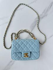 Chanel Mini Flap Bag Blue-17cm - 2