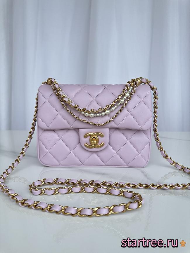 Chanel Mini Flap Bag Purple-17cm - 1