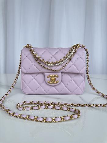 Chanel Mini Flap Bag Purple-17cm