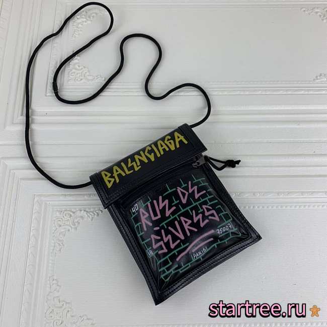 Balenciaga Graffiti Explorer Strap Pouch Leather Mini - 1