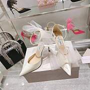 JIMMY CHOO HEELS White With Bowknot - 2