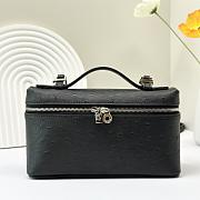 Loro Piana Extra Pocket Ostrich Bag Black-11*19*6.5CM - 1