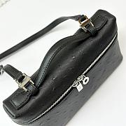 Loro Piana Extra Pocket Ostrich Bag Black-11*19*6.5CM - 2