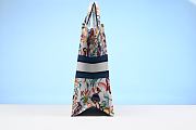 Dior Large Book Tote White fabric with multi-color Fantastica Jouy print embroidery - 6