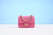 Chanel MINI FLAP BAG Rose Red-17cm - 1