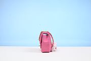 Chanel MINI FLAP BAG Rose Red-17cm - 5