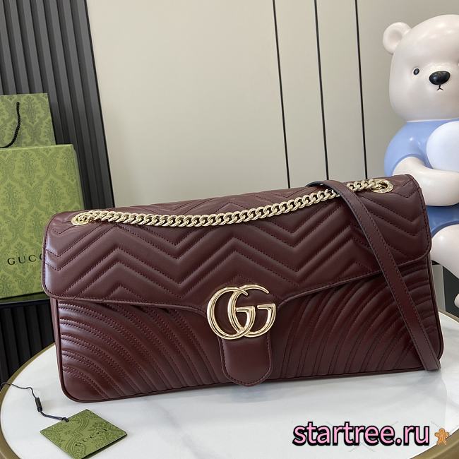 GUCCI GG MARMONT LARGE SHOULDER BAG RED WINE-40cm x 21cm x 8.5cm - 1