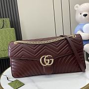 GUCCI GG MARMONT LARGE SHOULDER BAG RED WINE-40cm x 21cm x 8.5cm - 1