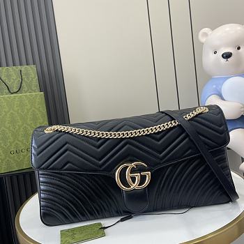 GUCCI GG MARMONT LARGE SHOULDER BAG BLACK-40cm x 21cm x 8.5cm