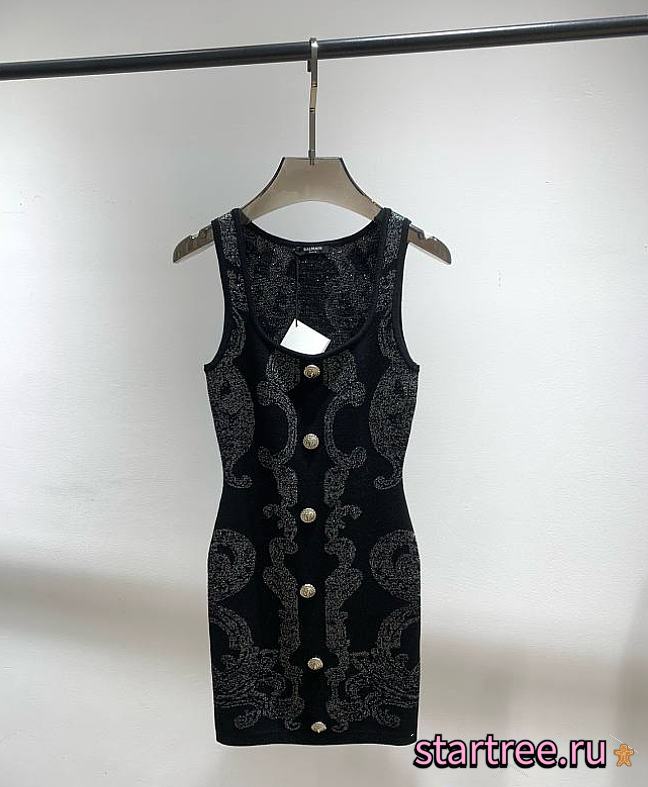 Balmain Paisley knit sleeveless dress - 1