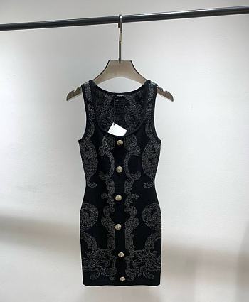 Balmain Paisley knit sleeveless dress