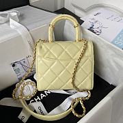 Chanel 23S Flap Bag Lamskin In Light Yellow AS403515 -15.5*7.5cm - 5