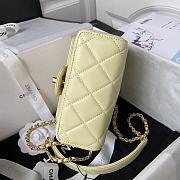 Chanel 23S Flap Bag Lamskin In Light Yellow AS403515 -15.5*7.5cm - 4