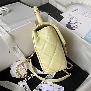 Chanel 23S Flap Bag Lamskin In Light Yellow AS403515 -15.5*7.5cm - 2