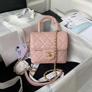 Chanel 23S Flap Bag Lamskin In Pink AS403515 -15.5*7.5cm