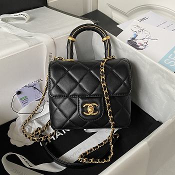 Chanel 23S Flap Bag Lamskin In Black AS403515 -15.5*7.5cm
