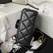 Chanel 23S Flap Bag Lamskin In Black AS403515 -15.5*7.5cm - 4