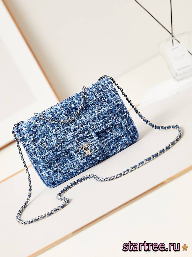 Chanel Small Classic Flap Bag 24A Blue AS3269-20cm - 1