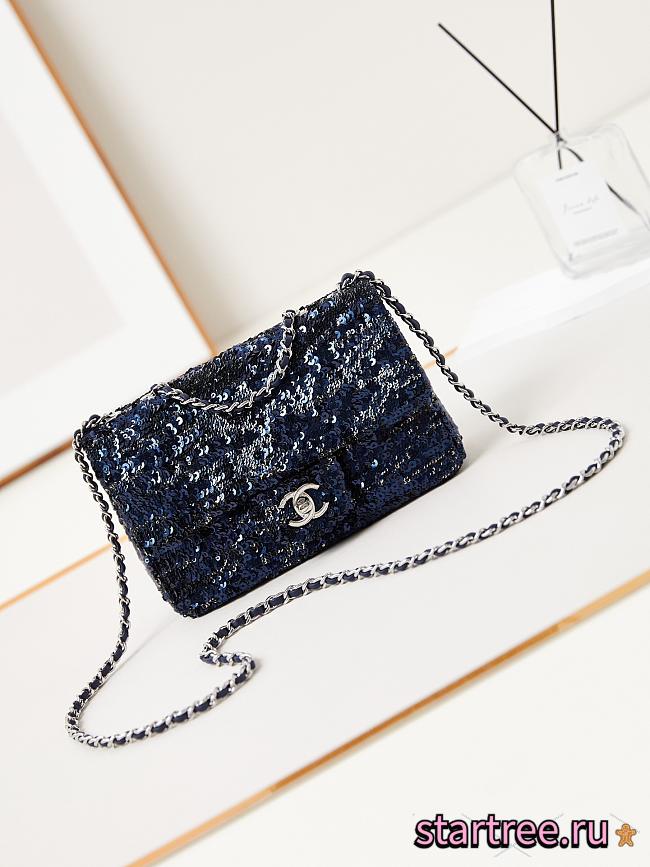 Chanel Small Classic Flap Bag With Sequins 24A  AS3269-20cm - 1