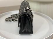 Classic Chanel Chevron Flap Bag Original Silver Lambskin 20cm Black - 5