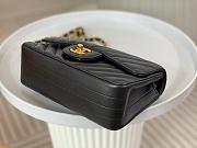 Classic Chanel Chevron Flap Bag Original Gold Lambskin 20cm Black - 2
