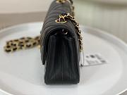 Classic Chanel Chevron Flap Bag Original Gold Lambskin 20cm Black - 5