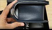 Chanel Boy Bag Caviar Navy Blue With Silver Hardware - 25cm - 3