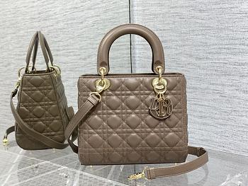 Christian Dior Medium Lady Dior Warm Taupe-24cm