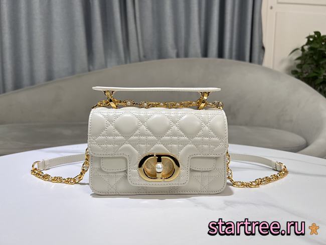 Christian Dior Mini Dior Jolie Top Handle Bag White-19cm - 1
