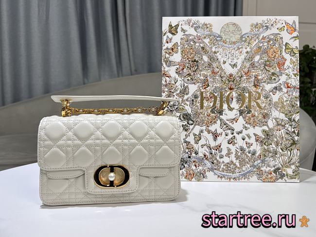 Christian Dior Small Dior Jolie Top Handle Bag White-22cm - 1