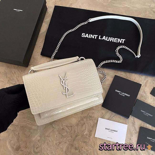 YSL Saint Lauren Sunset In Crocodile Leather-19cm - 1