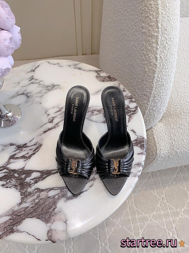 YSL Saint Lauren Heels in Black With Letters - 1
