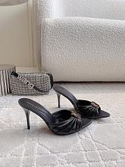 YSL Saint Lauren Heels in Black With Letters - 4