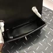 Classic Chanel Chevron Flap Bag Silver Lambskin 20cm Black - 4
