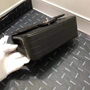 Classic Chanel Chevron Flap Bag Silver Lambskin 20cm Black - 2