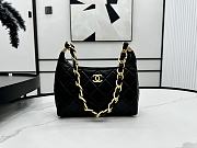 Green Small Hobo Bag Polished Lambskin & Gold-Tone Metal Black-22.5 × 19.5 × 8.5 cm - 1