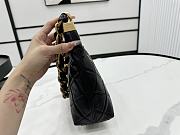 Green Small Hobo Bag Polished Lambskin & Gold-Tone Metal Black-22.5 × 19.5 × 8.5 cm - 3