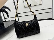 Green Small Hobo Bag Polished Lambskin & Gold-Tone Metal Black-22.5 × 19.5 × 8.5 cm - 5