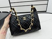 Green Small Hobo Bag Polished Lambskin & Gold-Tone Metal Black-22.5 × 19.5 × 8.5 cm - 2