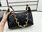 Green Small Hobo Bag Polished Lambskin & Gold-Tone Metal Black-22.5 × 19.5 × 8.5 cm - 4