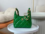 Green Small Hobo Bag Polished Lambskin & Gold-Tone Metal Green-22.5 × 19.5 × 8.5 cm - 1