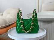 Green Small Hobo Bag Polished Lambskin & Gold-Tone Metal Green-22.5 × 19.5 × 8.5 cm - 3
