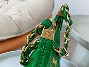 Green Small Hobo Bag Polished Lambskin & Gold-Tone Metal Green-22.5 × 19.5 × 8.5 cm - 2