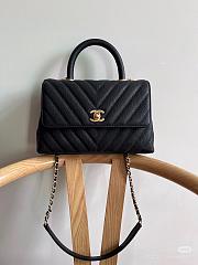 Chanel Coco Handle Chevron Bag Black-23cm - 1