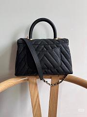 Chanel Coco Handle Chevron Bag Black-23cm - 4