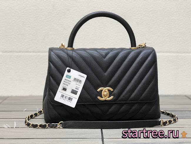 Chanel Coco Handle Chevron Bag Black-29cm - 1