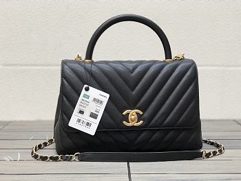 Chanel Coco Handle Chevron Bag Black-29cm